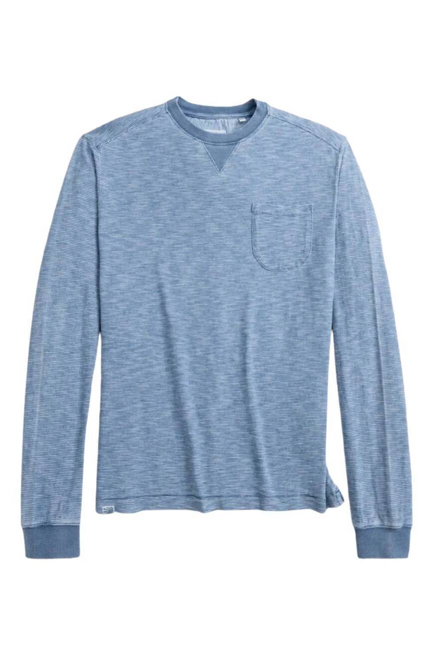 NEW JOHNNIE-O men's spurlin long sleeve tee in indigo